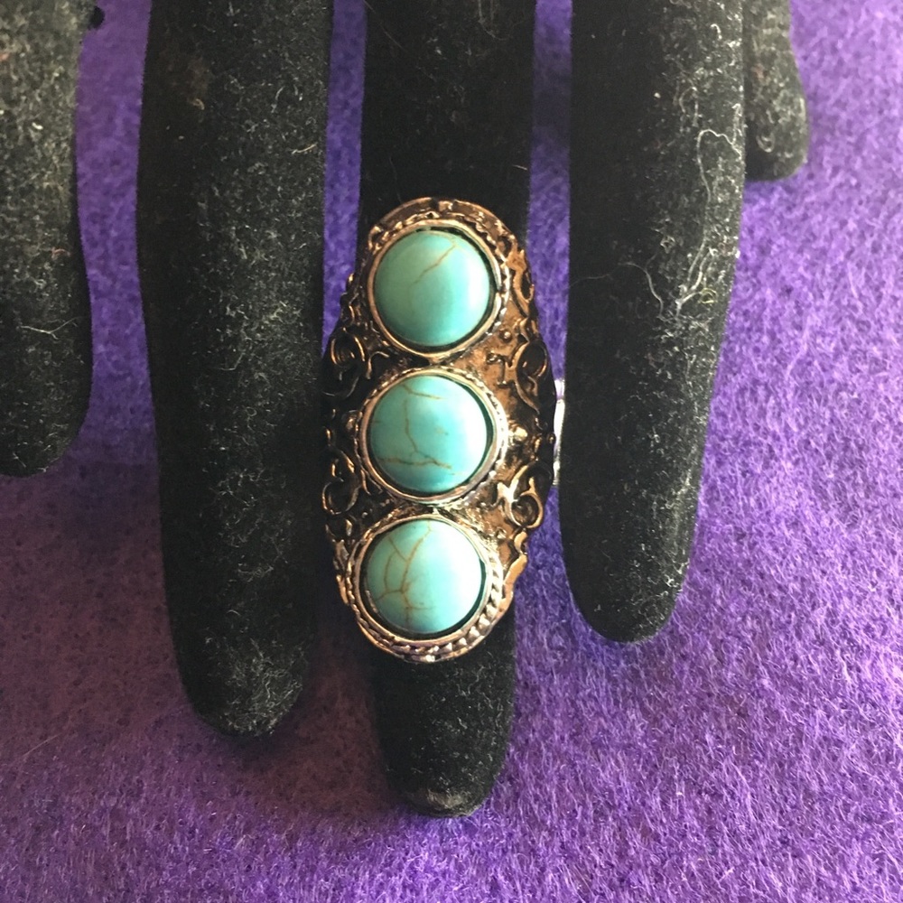 Turquoise Stretch Ring - Picture 2 of 4